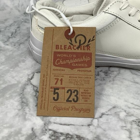 Official Program Sz 8 Off White/White STU-90 Leather Canvas Sneaker P1-27 - Picture 8 of 11